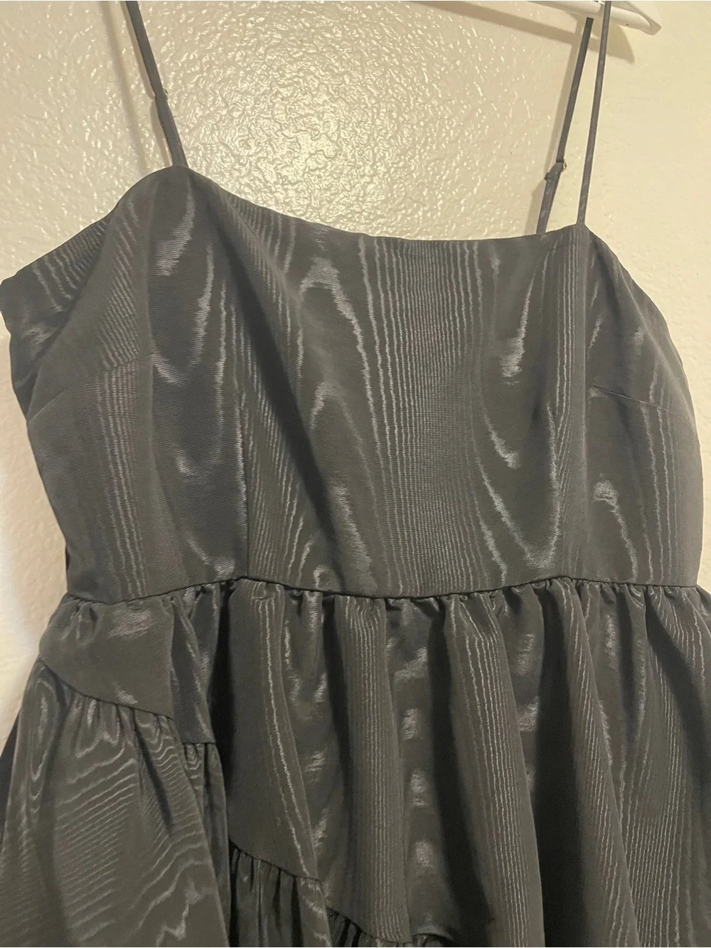 Kate Spade New York Black Tiered Ruffle Midi Dress, Large